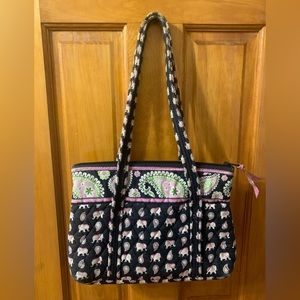 Vera Bradley Pink Elephant pattern tote bag